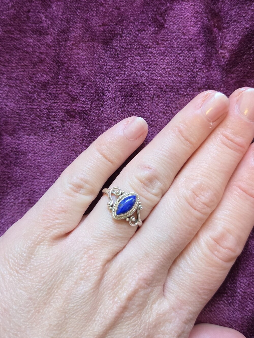 Genuine Lapis Sterling Silver Ring